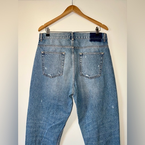 ZARA Distressed Denim Jeans w Cut Out Detail - Picture 2 of 6